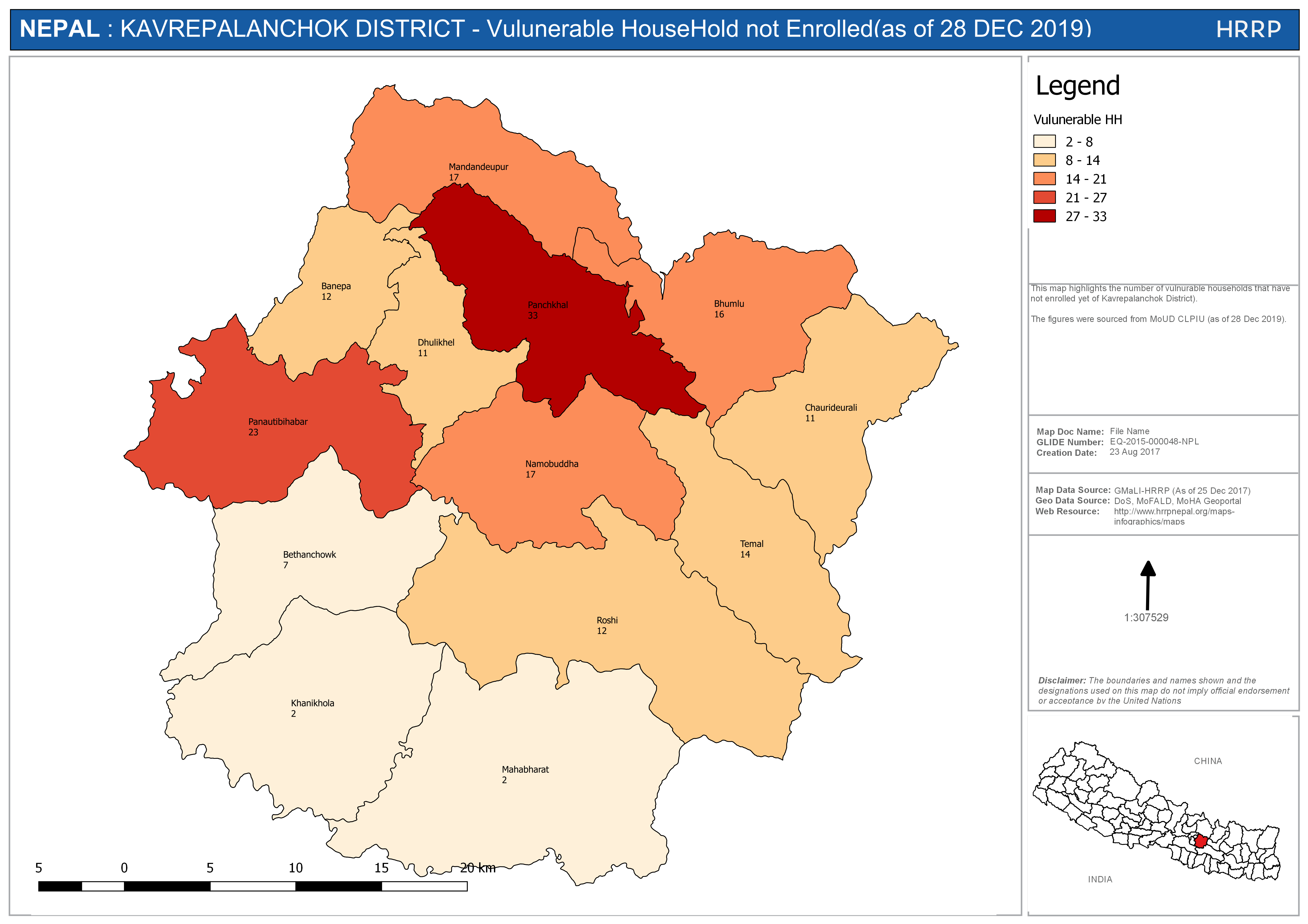 Map Of Kavrepalanchok District Nepal Nepal: Kavrepalanchok District - Vulnerable Household Not Enrolled (As Of  28 Dec 2019) - Nepal | Reliefweb
